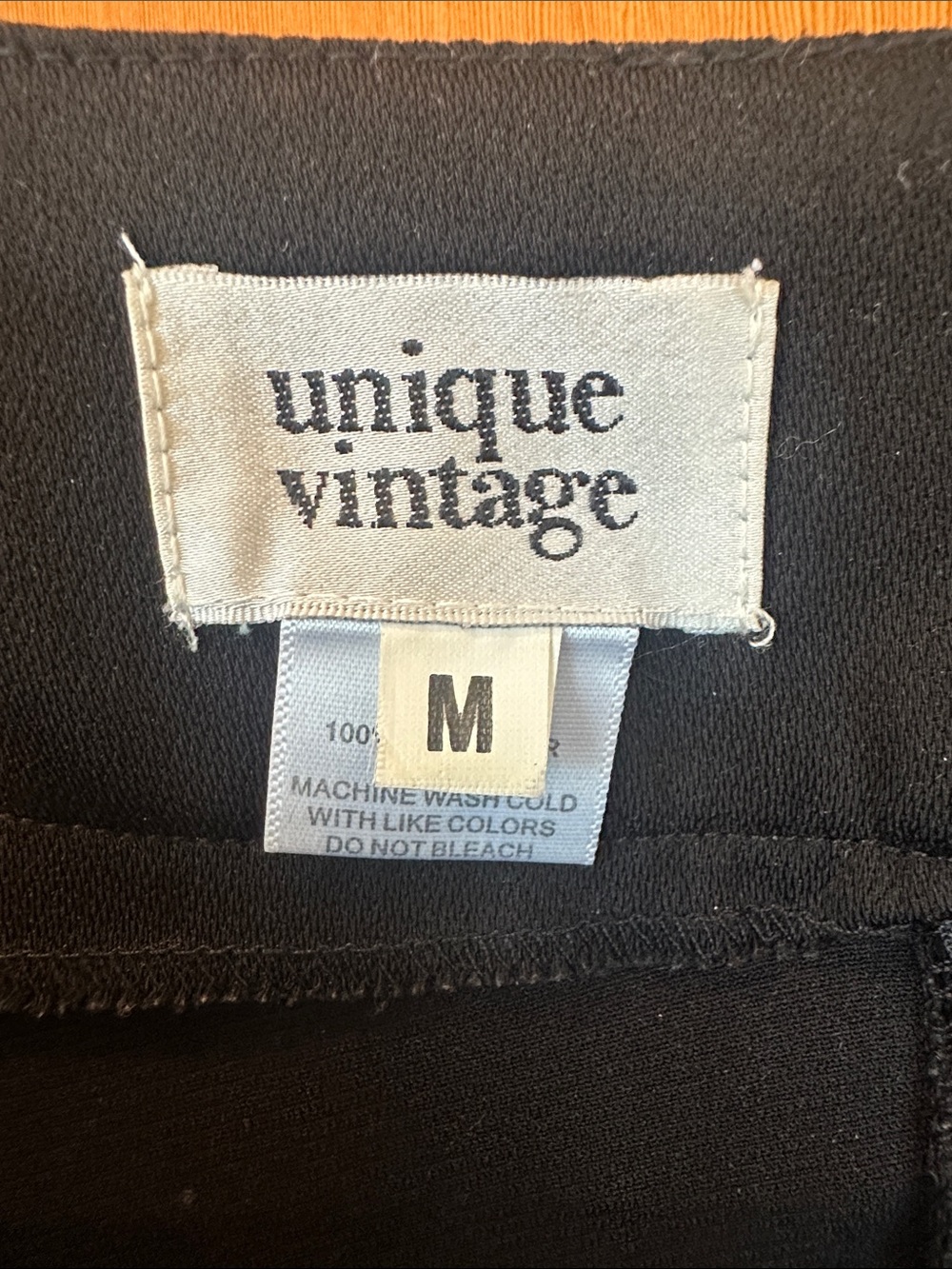 Unique Vintage Black A-Line Midi Skirt - Picture 2 of 5